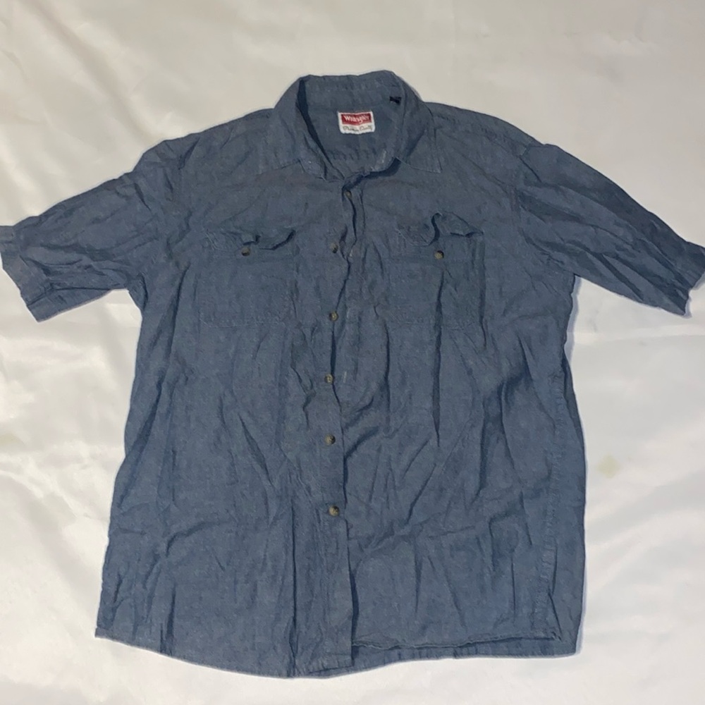 Wrangler Blue Casual Button Down Shirt